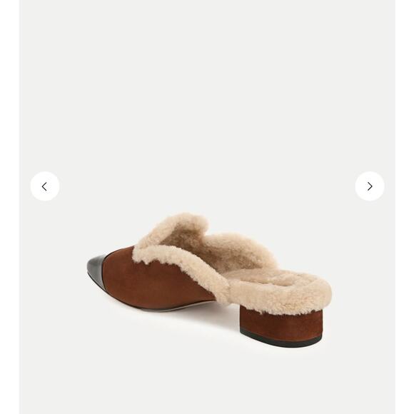 Veronica Beard Women's Brown Cedar Cecile Shearling Mule NWOB Size 8.5 - Picture 4 of 11